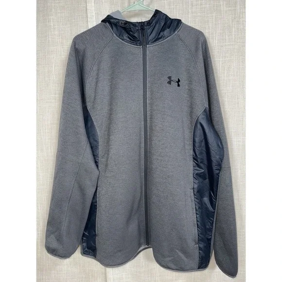 Under Armour G87 Fleece Gray Storm Jacket Full Zip Hoodie Men's XLarge XL - Picture 3 of 6